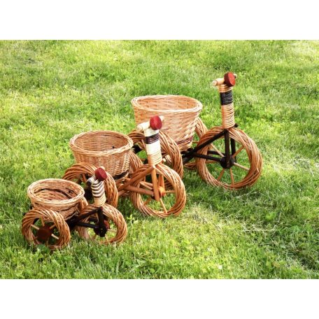 Wicker bicycle pot (light brown) S 30x20x25cm