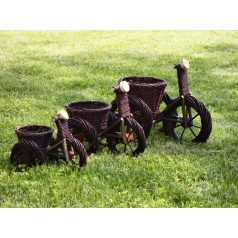 Vessző bicikli kaspó(sötétbarna) S 30x20x20cm