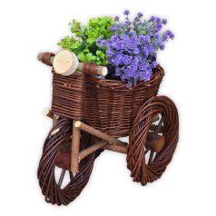 Fahrradtopf aus Weidengeflecht (dunkelbraun) 