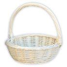 Round gift basket in various sizes, white