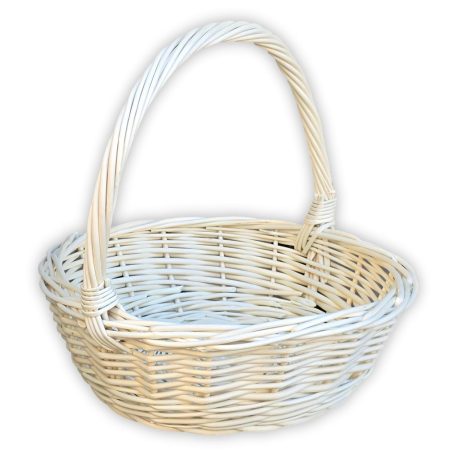 Round gift basket in various sizes, white