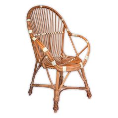 Woven wicker armchair