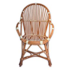 Woven wicker armchair