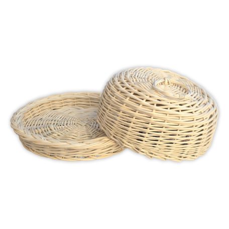 Weißer Brotkorb rund 32x16cm