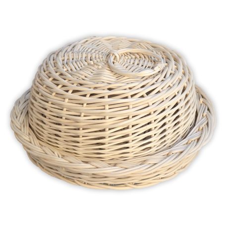 Weißer Brotkorb rund 32x16cm