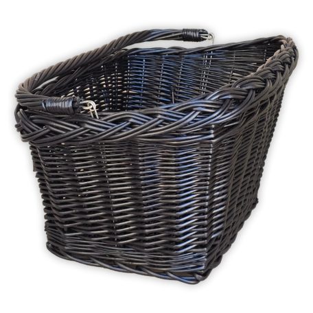 Fekete szögletes kerékpár kosár több méretben