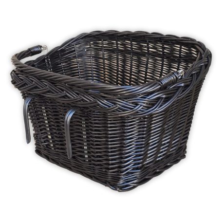 Fekete szögletes kerékpár kosár több méretben