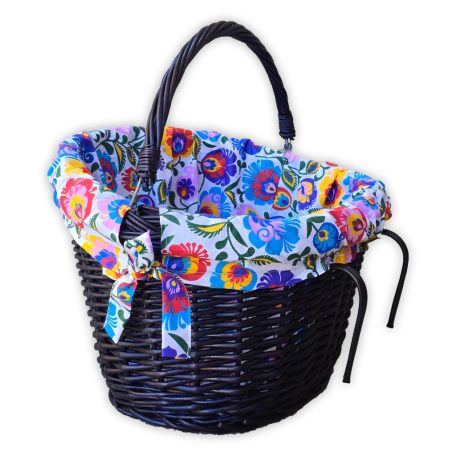 Kék kerékpár kosár béléssel