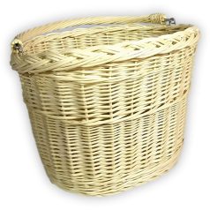 White bicycle basket 40x30x23/28cm