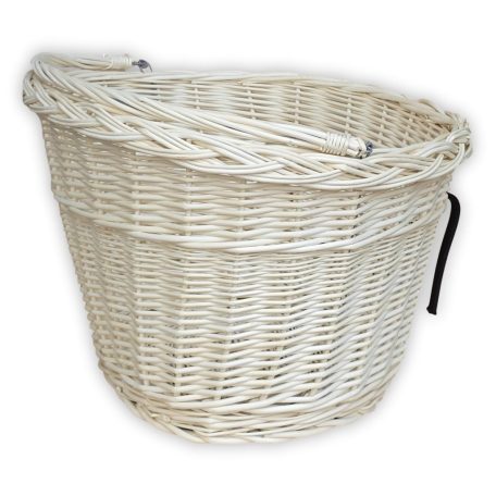 White bicycle basket 40x30x23/28cm