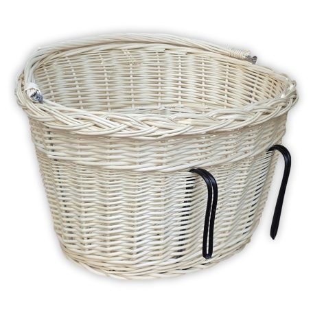 White bicycle basket 40x30x23/28cm