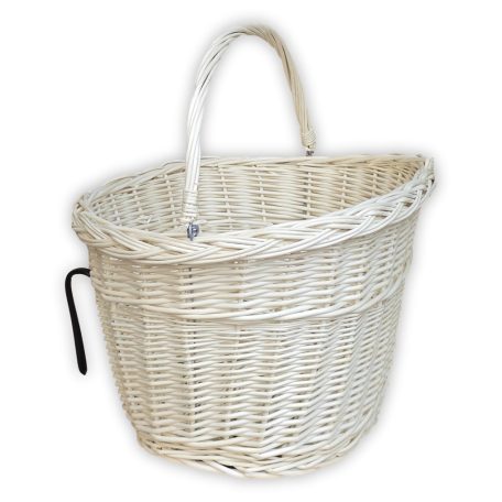 White bicycle basket 40x30x23/28cm