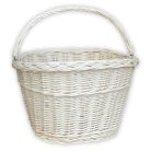 White bicycle basket 40x30x23/28cm