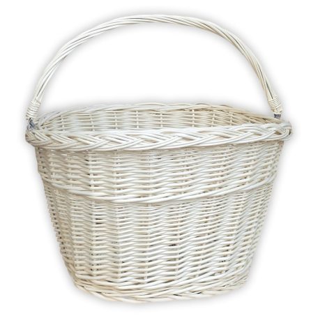 White bicycle basket 40x30x23/28cm