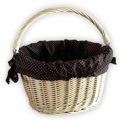 Wicker bicycle basket with lining 40x28x20 cm