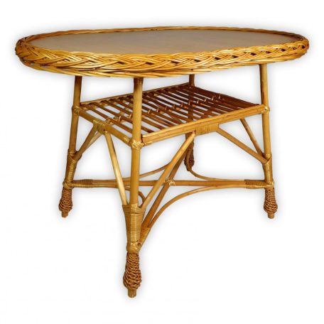 Ovaler Tisch aus Korbgeflecht (120x100x70cm)