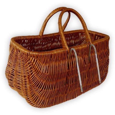 Wicker bicycle basket with handle