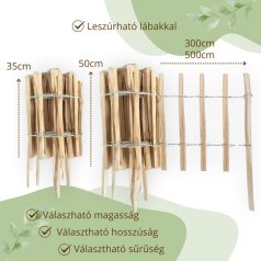   Mogyorófa kiskerítés, ágyásszegély 35x500cm (7-8cm köz)