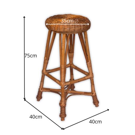 Rattan bárszék 75x35cm