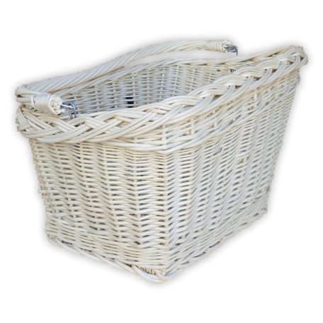 Weißer quadratischer Fahrradkorb in verschiedenen Größen