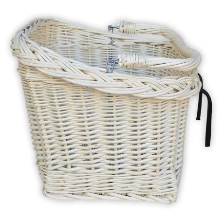 Weißer quadratischer Fahrradkorb in verschiedenen Größen