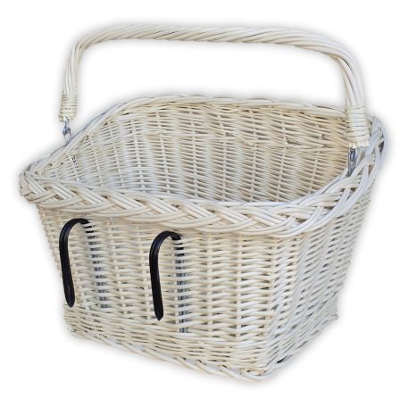 Weißer quadratischer Fahrradkorb in verschiedenen Größen