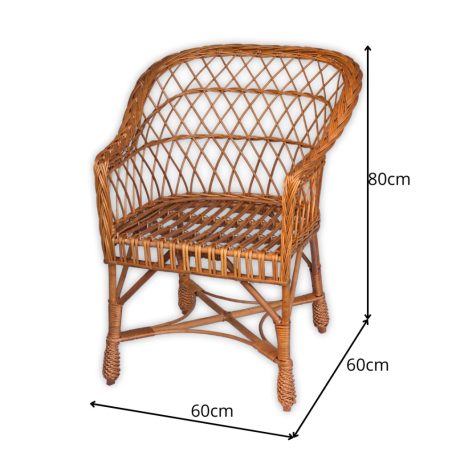 Fonott rattan fotel