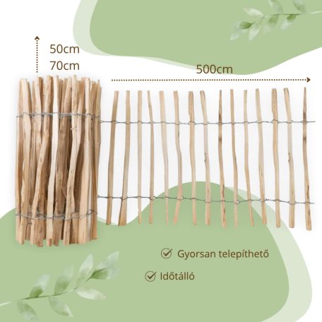 Mogyorófa kerítés több méretben 5m (köz 3-4 cm)
