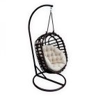 Hanging armchair oval, with stand and cushion
