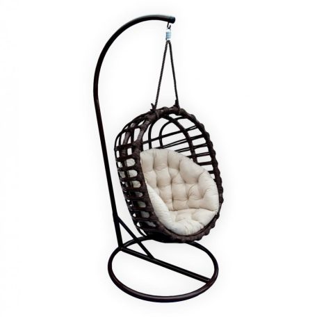 Hanging armchair oval, with stand and cushion