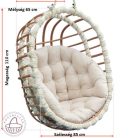 Hanging armchair oval, with stand and cushion