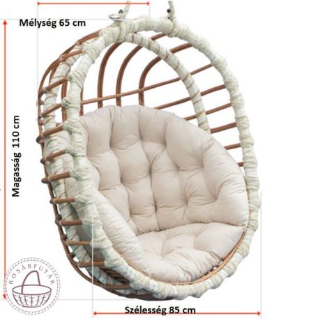 Hanging armchair oval, with stand and cushion