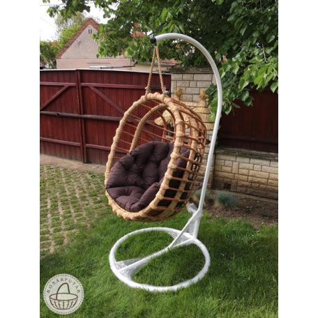 Hanging armchair oval, with stand and cushion