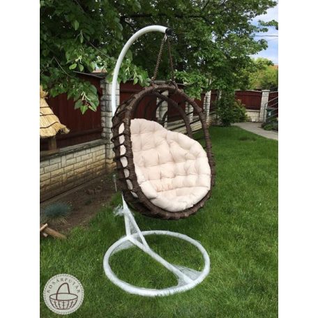 Hanging armchair oval, with stand and cushion