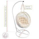 Hanging armchair round, with stand and cushion
