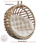 Hanging armchair round, with stand and cushion