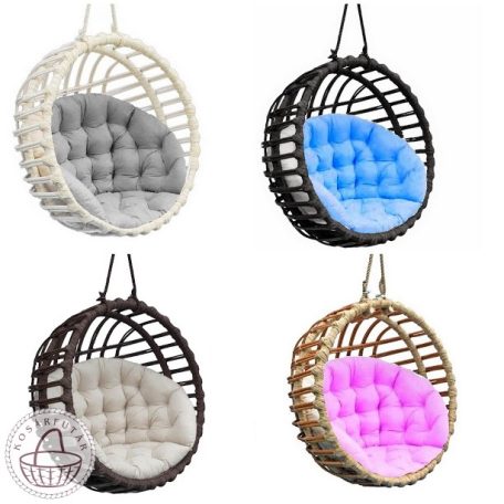 Hanging armchair round, with stand and cushion