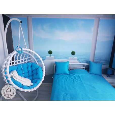 Hanging armchair round, with stand and cushion