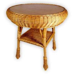 Wicker rattan round garden table in several sizes