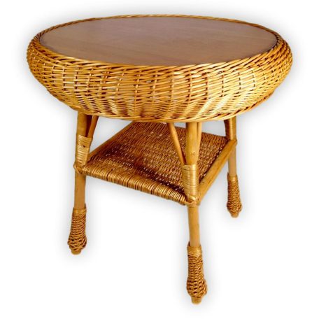 Wicker rattan round garden table in several sizes
