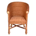 Wicker rattan armchair