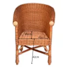 Wicker rattan armchair