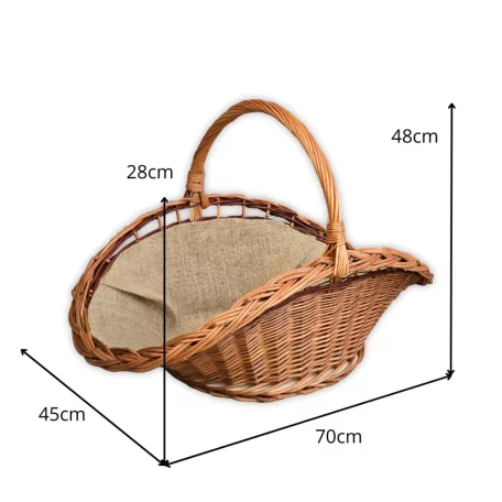 Kandalló kosár béléssel 70x45x28(48)cm