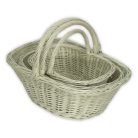 White shopping basket in several sizes