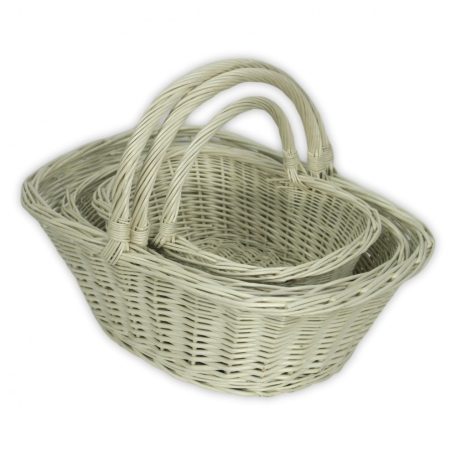 White shopping basket in several sizes