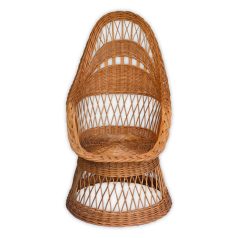 Woven wicker armchair
