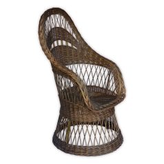 Fonott vessző fotel barna