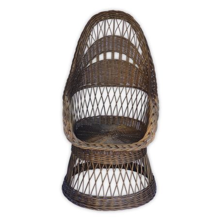 Fonott vessző fotel barna