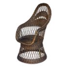 Fonott vessző fotel barna