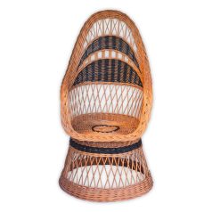 Woven wicker armchair